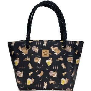Waterproof Corgi Beer Woven Tote Shoulder Bag
